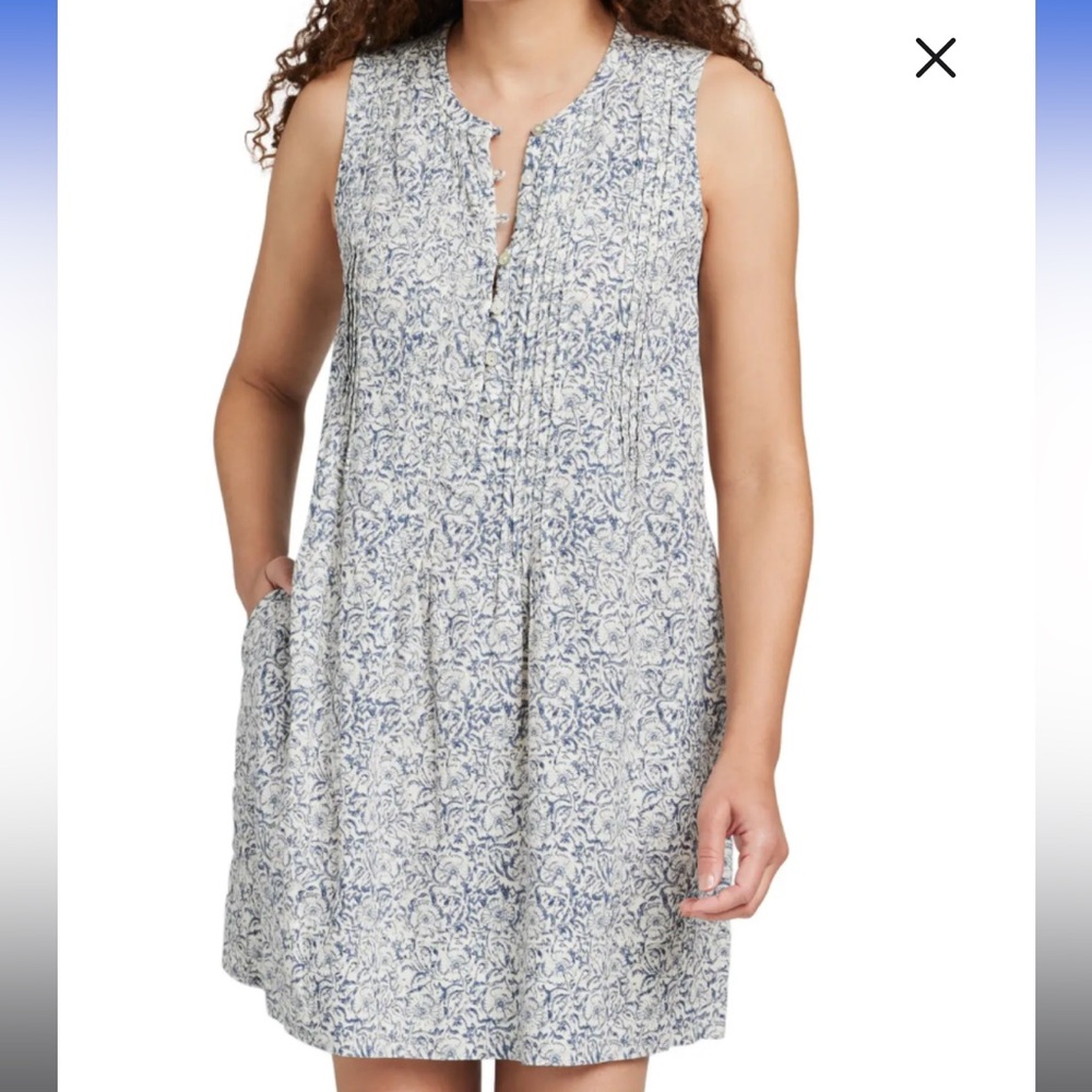 FAHERTY Isha Dress In Cif-Cream Imma Floral Linen Blend Size XL